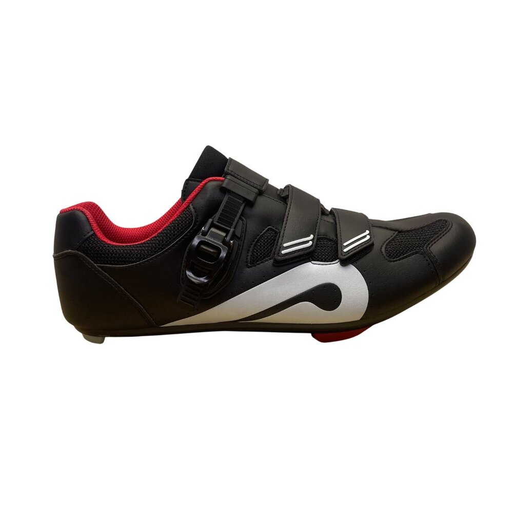 Peloton Black & Red Cycling Shoes With Adhesive & Buckle Closure Size M13/W14